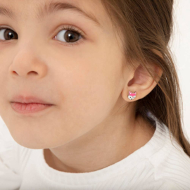 Kinderoorbellen Sterling zilver 925 met schroefsluiting Vos "In Season Jewelry"