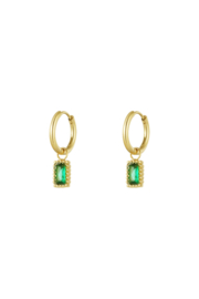 Creolen Chirurgisch staal Classy sparkle green