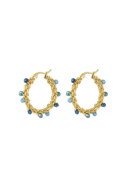 Creolen Chirurgisch staal Bright bead blue