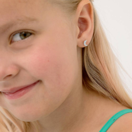 Kinderoorbellen Sterling zilver 925 met schroefsluiting Opal maan "In Season Jewelry"
