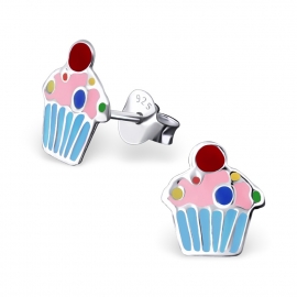 Kinderoorbellen Sterling zilver 925 Cupcake