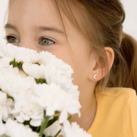 Kinderoorbellen Sterling zilver 925 met schroefsluiting Maantjes "In Season Jewelry"