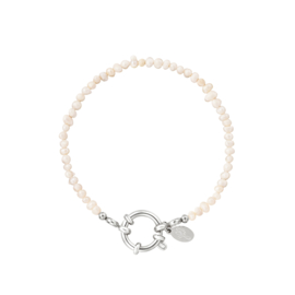 Chirurgisch stalen armband "White pearls"