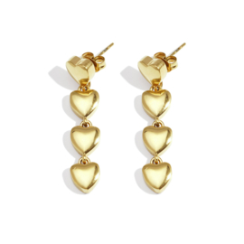 Oorbellen Chirurgisch staal Dangle heart