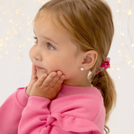 Kinderoorbellen Sterling zilver 925 met schroefsluiting Hartjes "In Season Jewelry"