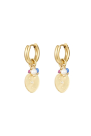 Creolen Chirurgisch staal Stars with beads