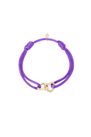 Chirurgisch stalen armband "Double hearts Purple"