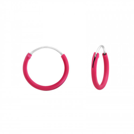 Creolen Sterling zilver 925  Dark pink