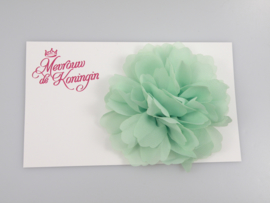 Haarbloem chiffon groot mint