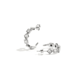 Oorbellen Chirurgisch staal Alternating stones