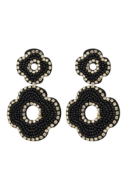 Oorbellen Chirurgisch staal Statement flower black