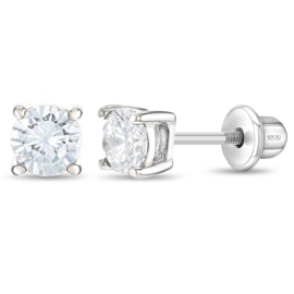 Kinderoorbellen Sterling zilver 925 met schroefsluiting Rond "In Season Jewelry"