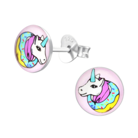 Kinderoorbellen Sterling zilver 925 Unicorn