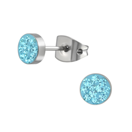 Oorbellen Titanium  Rond aqua
