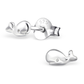 Kinderoorbellen Sterling zilver 925 Walvis