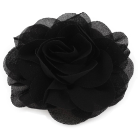 Haarbloem groot stof bloem zwart