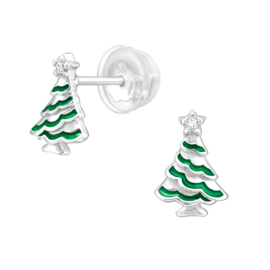 Kinderoorbellen Sterling zilver 925 Kerstboom