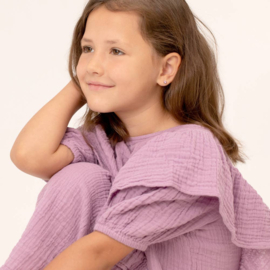 Kinderoorbellen Sterling zilver 925 met schroefsluiting Rond roze "In Season Jewelry"