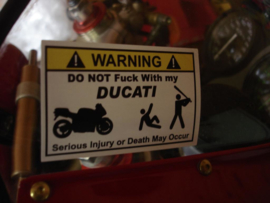 WARNING DUCATI STICKER