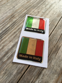 ITALIE STICKER CHROOM LOOK 25x25mm 2 stuks