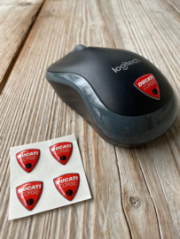 Sticker Ducati Corse 15x13.5mm  Rood  4 stuks