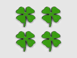 QUADRIFOGLIO  - Q VERDE Badge  medium 3.8 x3.5 cm   4 stuks