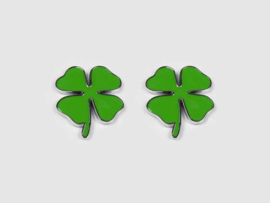 QUADRIFOGLIO  - Q VERDE Badge  medium 3.8 x3.5 cm   2 stuks