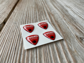 Sticker Ducati Corse 15x13.5mm  Rood  4 stuks