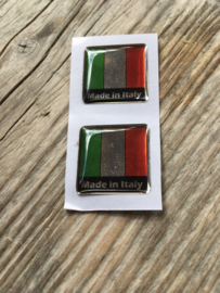 ITALIE STICKER CHROOM LOOK 20x20mm 2 stuks