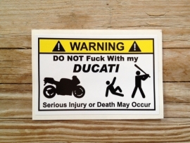 WARNING DUCATI STICKER