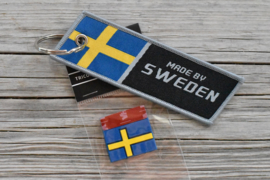 VOLVO Sleutelhanger + Zweeds rubber vlaglabel (alle types)