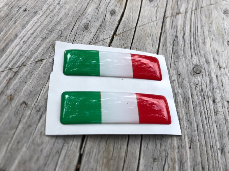 Autocollants 3D Drapeau Italie - Lot De 3, Vert-blanc-rouge, En Résine Polyuréthane Relief, Adhésifs Durables