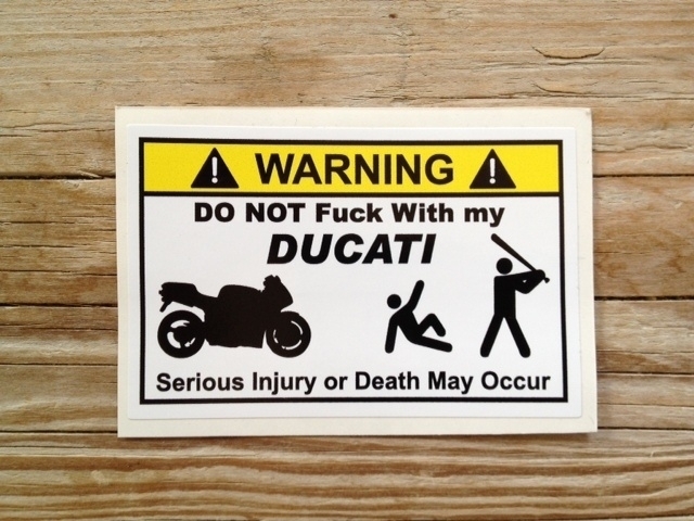 Sticker WARNING DUCATI