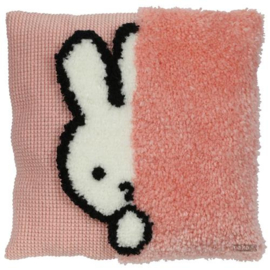Knoop & kruissteek kussenpakket Nijntje - roze 40 x 40 cm