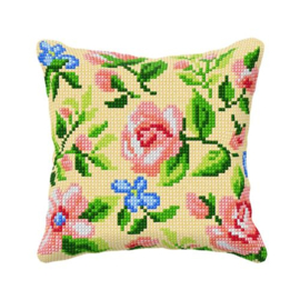 Kruissteekkussen Bloemen 40x40 cm