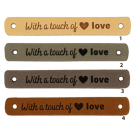 Leren label - With a touch of ♥ love  - 2 stuks
