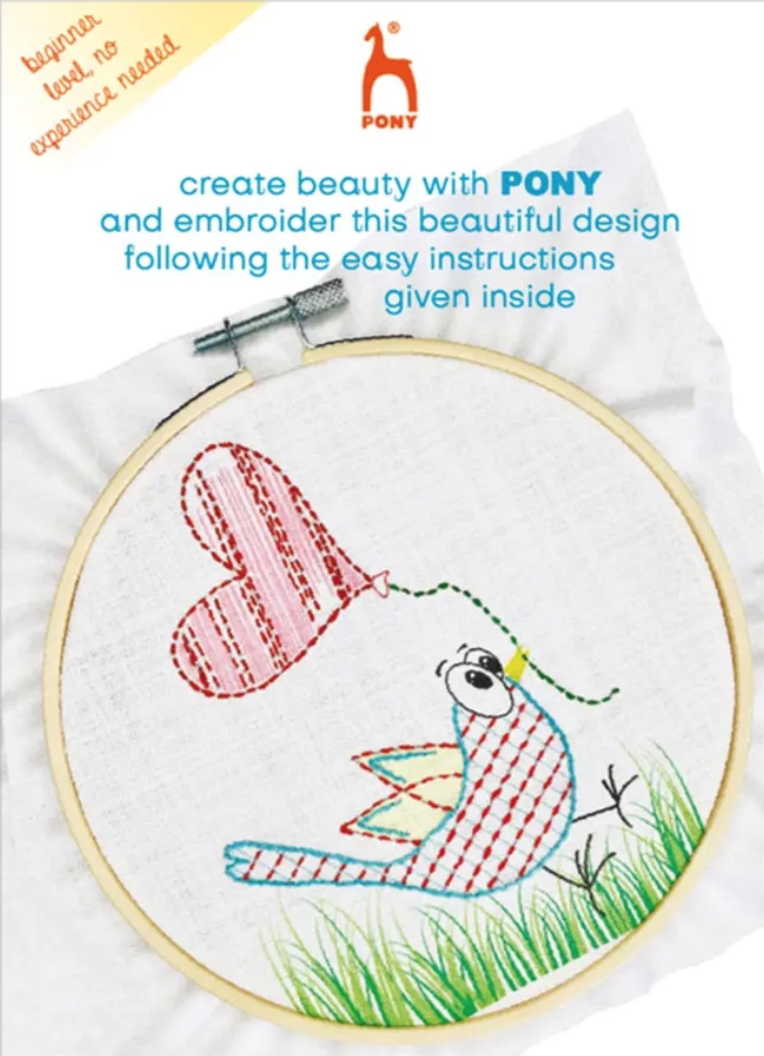 Pony Easy stitch borduurkit Bird & Balloon