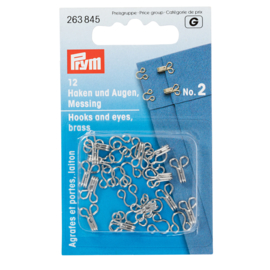 Prym haken en ogen zilver 12 stuks - 263.845