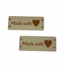 Label Made with  ♥ - Beige / Cognac