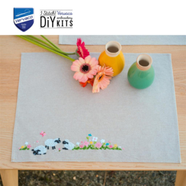 Placemat borduurkit - Schaapjes in de wei