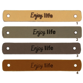 Leren label - Enjoy Life - 2 stuks