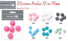 Siliconen kralen 15mm Lichtblauw