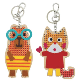 DMC Kids Kit Kruissteek sleutelhangers Mini & Maxi