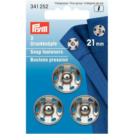 Prym aannaaidrukknoop 21 mm zilver - 341.252