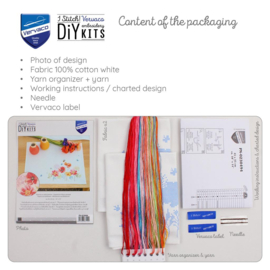 Placemat borduurkit - Klaprozen en Wilde Bloemen