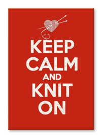 Kaart 'Keep calm and knit on'