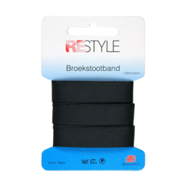 Restyle Broekstootband 15mm - Zwart no. 000