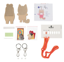 DMC Kids Kit Kruissteek sleutelhangers Mini & Maxi