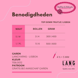 Top Down Truitje | Lisboa LANGyarns