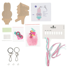 DMC Kids Kit Kruissteek sleutelhangers Flip & Flap